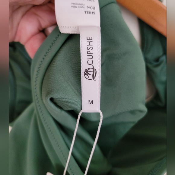 NWT! Cupshe Emerald Green Cut-out One Piece Swim Suit - Picture 6 of 11